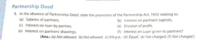 Class 12 Accountancy – Chapter 1 Question 1 with Solution
